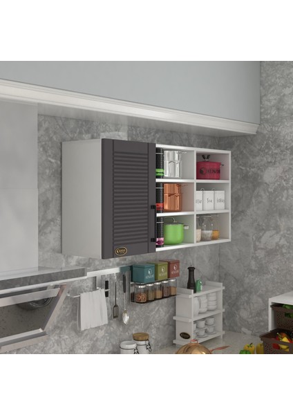 Kenzlife hazır mutfak dolabı pancar60 gri mod2 60*120*32 mebran kapak suntalam gövde