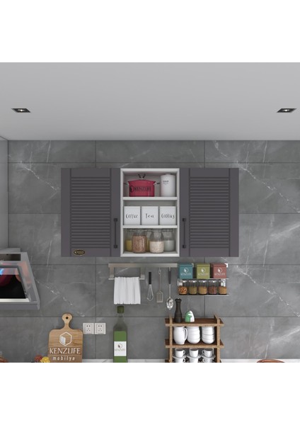 Kenzlife hazır mutfak dolabı pırasa60 gri mod2 60*120*32 mebran kapak suntalam gövde fiyatları