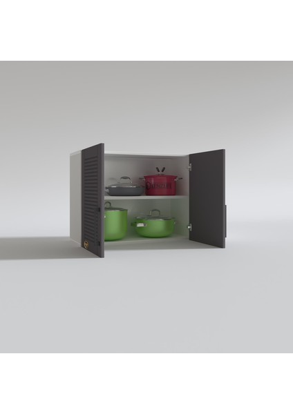 Kenzlife hazır mutfak dolabı kıvırcık60 gri mod2 60*080*32 mebran kapak suntalam gövde modelleri