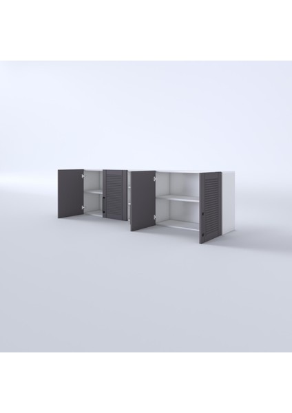 Kenzlife hazır mutfak dolabı fasulye60 gri mod2 60*200*32 mebran kapak suntalam gövde fırsatları