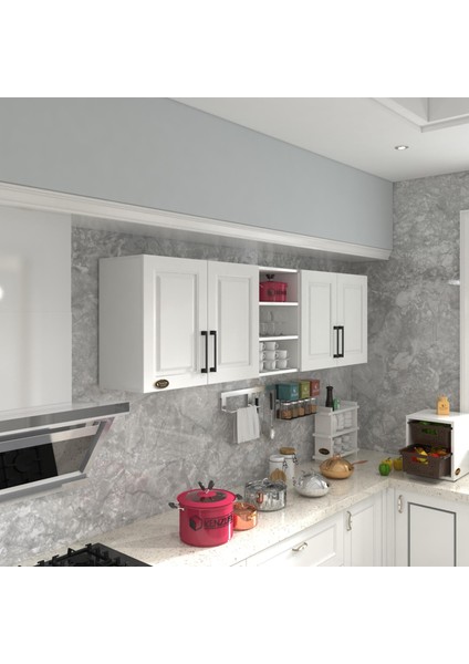 Kenzlife hazır mutfak dolabı fasulye90 byz mod1 90*200*32 mebran kapak suntalam gövde