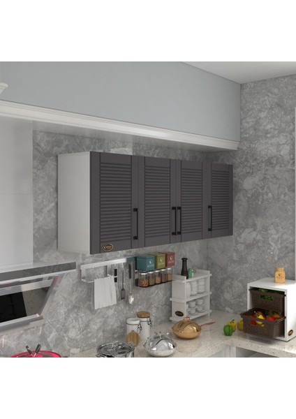 Kenzlife hazır mutfak dolabı soğan90 gri mod2 90*160*32 mebran kapak suntalam gövde