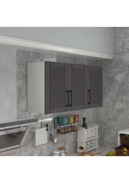 Kenzlife hazır mutfak dolabı limon90 gri mod2 90*120*32 mebran kapak suntalam gövde