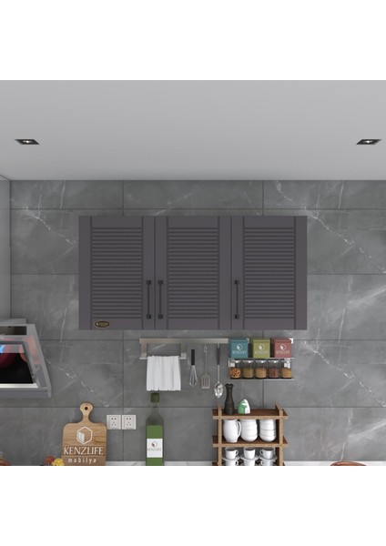 Kenzlife hazır mutfak dolabı limon90 gri mod2 90*120*32 mebran kapak suntalam gövde fiyatları