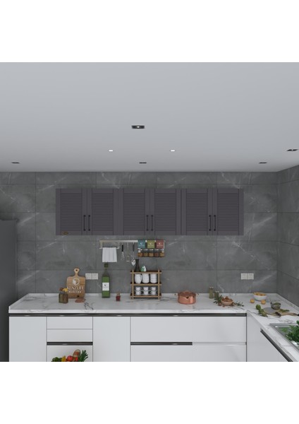 Kenzlife hazır mutfak dolabı elma60 gri mod2 60*240*32 mebran kapak suntalam gövde fiyatları