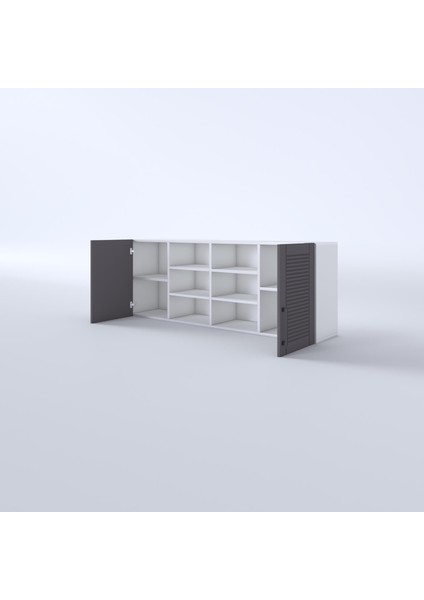 Kenzlife hazır mutfak dolabı biber60 gri mod2 60*160*32 mebran kapak suntalam gövde
