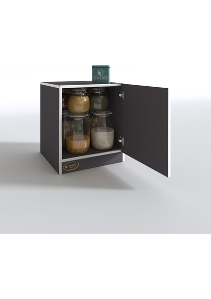 Kenzlife kapaklı mutfak dolabı melek39 gri 039x039x39 banyo ofis komodin (m)