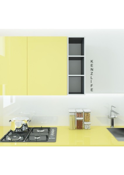 Kenzlife mutfak dolabı ıtır 090.030.30 gri 2 raflı kapaksız ofis banyo kiler evrak kitaplık