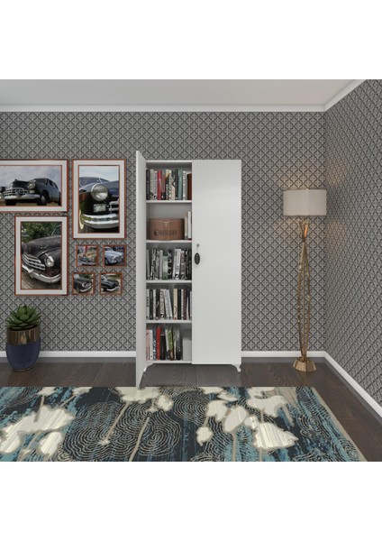 Kenzlife 2 kapılı dolap çilem 188*090*032 byz kilitli ayaklı banyo mutfak ofis kitaplık ayakkabılık kiler