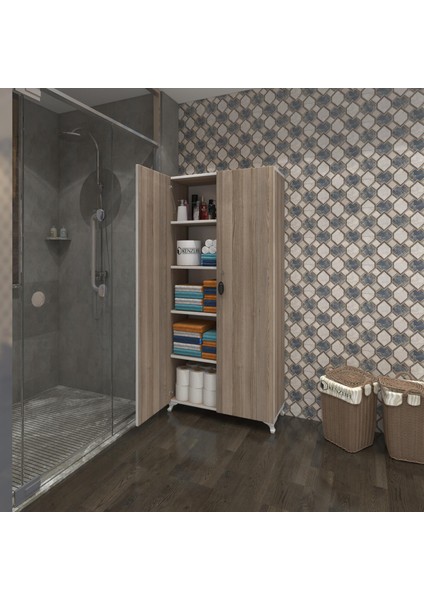 Kenzlife 2 kapılı dolap çilem 188*070*032 crd kilitli ayaklı banyo mutfak ofis kitaplık ayakkabılık kiler