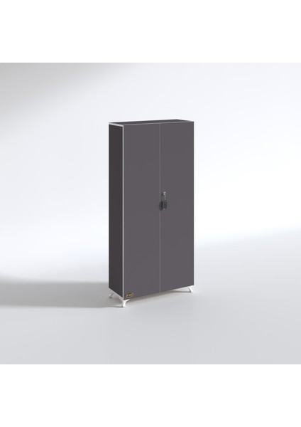 Kenzlife 2 kapılı dolap çilem 188*070*032 gri kilitli ayaklı banyo mutfak ofis kitaplık ayakkabılık kiler