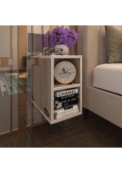 Kenzlife Komodin Likka Crd 50 x 40 x 40 Duvara Asılabilen Komidin Kitaplık