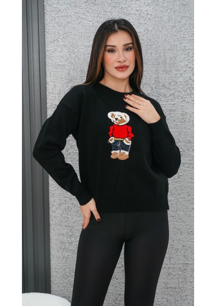 Ayıcıklı Kazak Siyah