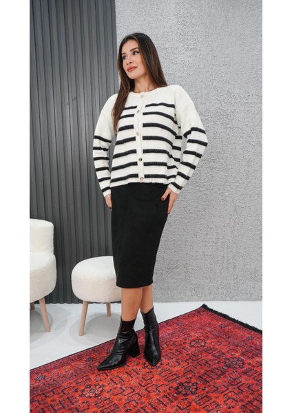 Çizgili Hırka Beyaz indirimleri