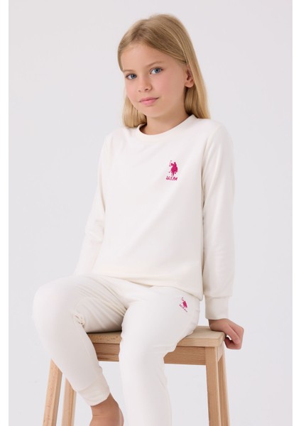 Kız Çocuk Beyaz Uzun Kol Pijama Takım modelleri