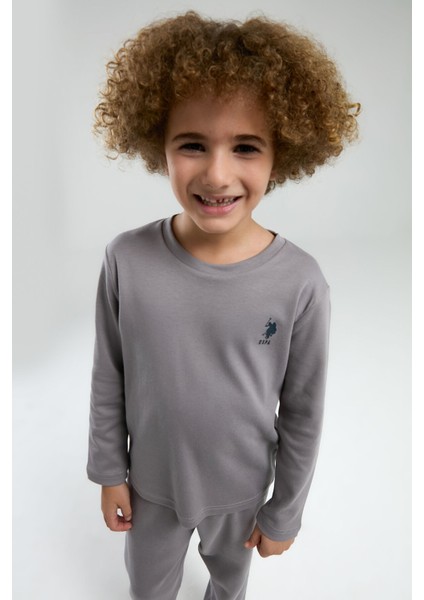 U.S. Polo Assn.. Erkek Çocuk Gri Uzun Kol Pijama Takım modelleri