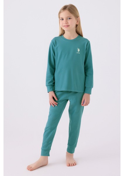 Kız Çocuk Yeşil Uzun Kol Pijama Takım modelleri