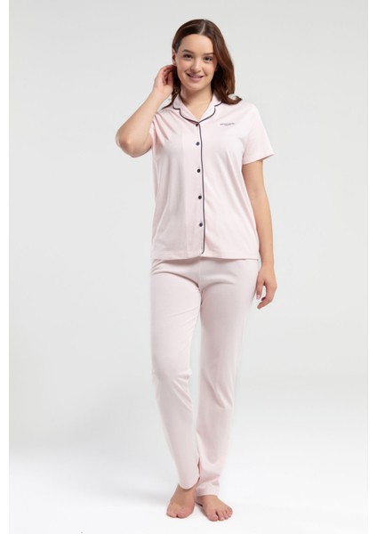 Kadın Turuncu Gömlek Pijama Takım