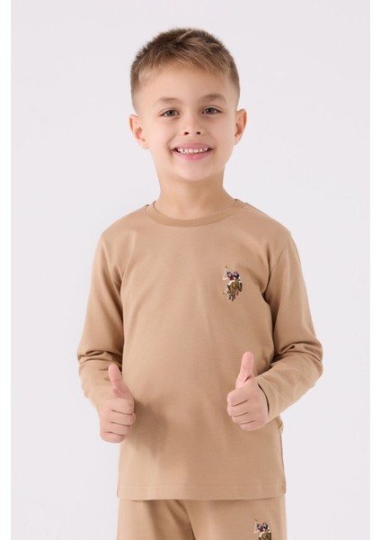 U.S. Polo Assn.. Erkek Çocuk Kahverengi Uzun Kol Pijama Takım fiyatları