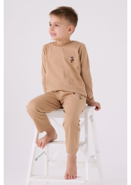 U.S. Polo Assn.. Erkek Çocuk Kahverengi Uzun Kol Pijama Takım modelleri