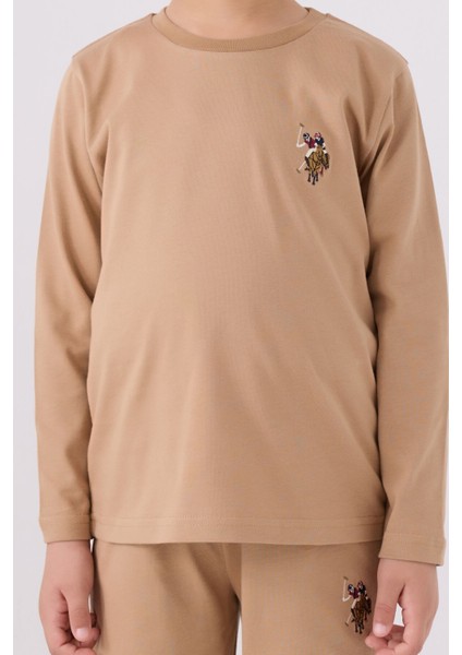U.S. Polo Assn.. Erkek Çocuk Kahverengi Uzun Kol Pijama Takım fırsatları