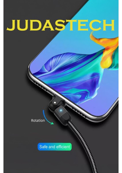 J4 Type-C 180 Derece 3A Şarj Kablosu -2mt