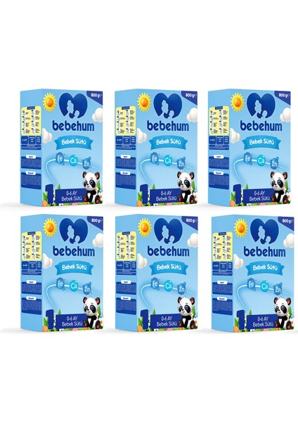 1 No Bebek Sütü 0-6 Ay 800 gr x 6 Adet