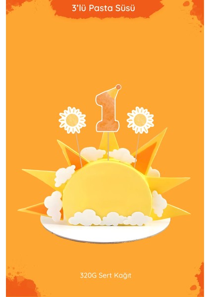 Güneş Temalı 1 Yaş Doğum Günü Parti Seti