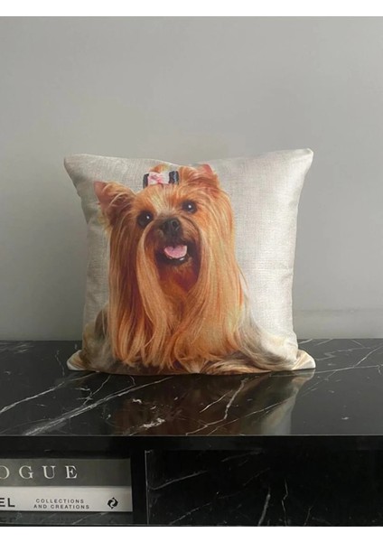 Köpek Desenli Dekoratif Kırlent Kılıfı