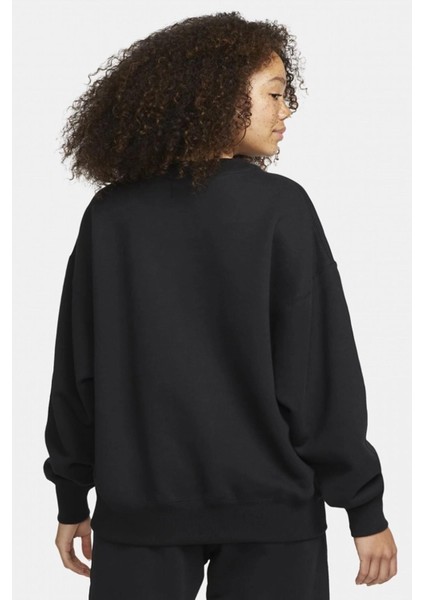 Air Jordan Wordmark Fleece Oversized Fit Women's Crew Geniş Kalıp Kadın Sweatshirt Siyah fiyatları