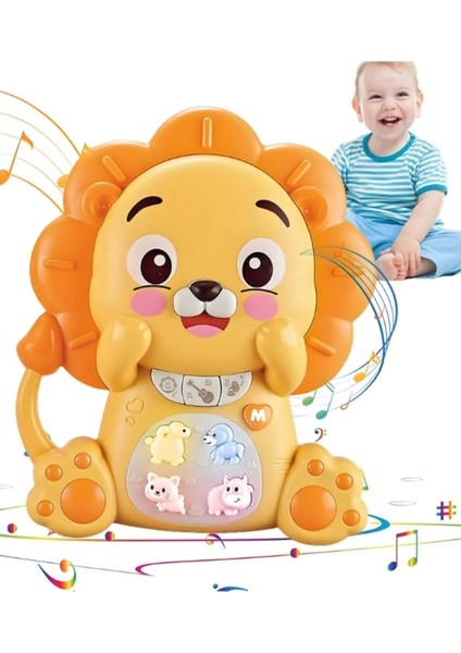 Işıklı Sesli Müzikli Sevimli Aslan Bebek Piyanosu Eğitici Piyano Oyuncak