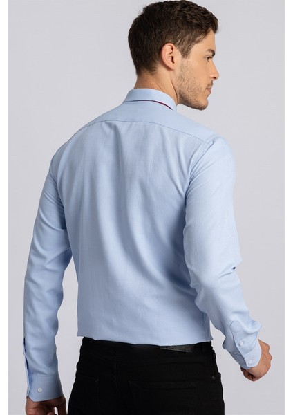 Modern Slim Fit Dar Kesim Armürlü Erkek Gömlek fırsatları