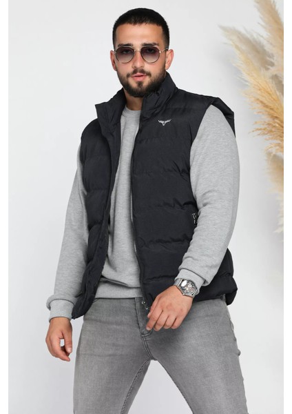 Erkek Nakış Detaylı Şişme Yelek P-00012644