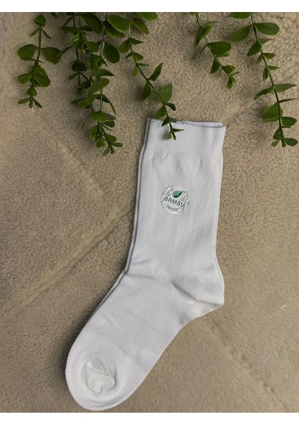 Kadın Uzun Bambu Çorap Beyaz 4'lü Paket