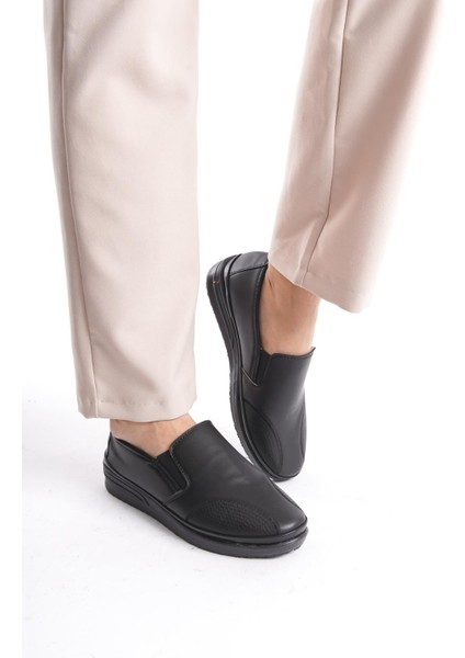 Kadın Yanı Lastik Detaylı Günlük Ayakkabı Yuvarlak Burun Tam Kalıp Comfort Ayakkabı fiyatları