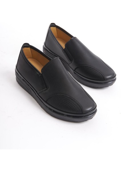 Kadın Yanı Lastik Detaylı Günlük Ayakkabı Yuvarlak Burun Tam Kalıp Comfort Ayakkabı fırsatları