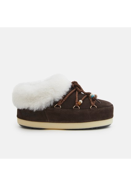 Kadın Terlik 80D1470040-ML01 Moon Boot Evx Mule Suede Beads Dark Brown/natural