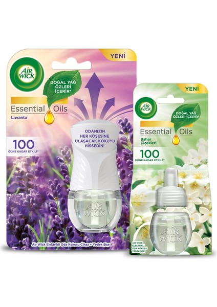 Elektrikli Oda Kokusu Kit Lavanta (1 Cihaz 1 Koku) +Yedek Şişe Bahar Çiçekleri