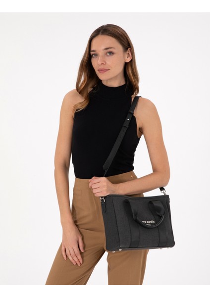 Kadın Siyah Kanvas Çanta 50304203-VR046