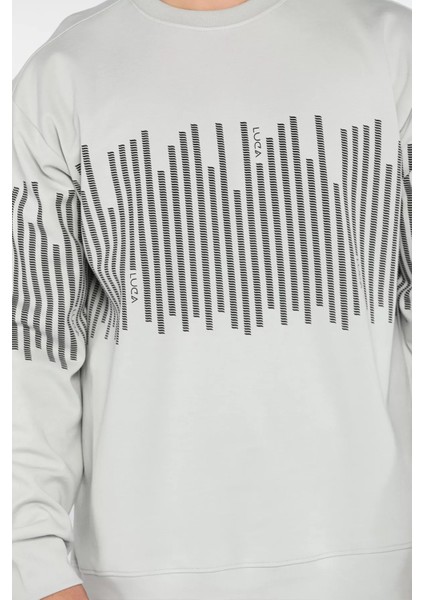 Erkek Bisiklet Yaka Baskılı Sweatshirt fırsatları
