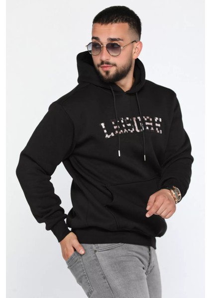 Erkek Kapüşonlu Nakışlı Şardonlu Üç Iplik Sweatshirt fiyatları