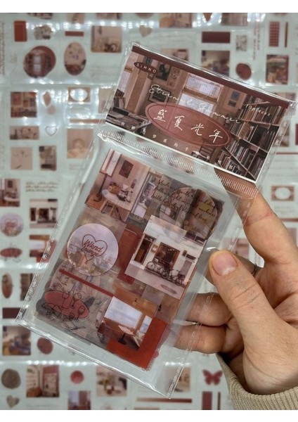 In The Mood For Love 10 Yaprak Kahverengi Pet Sticker Set/su Geçirmez/bullet Journal