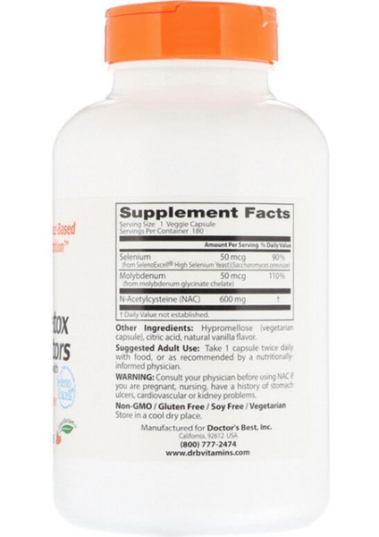 N-Acetyl L-Cysteine Nac Detox Ozelsporcugıdaların'dan 180 Veggie CAPSUL.3744 fırsatları