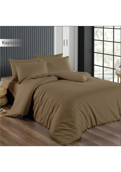 Marlenka Home Tex Lüx Saten Nevresim Takımı Çizgili