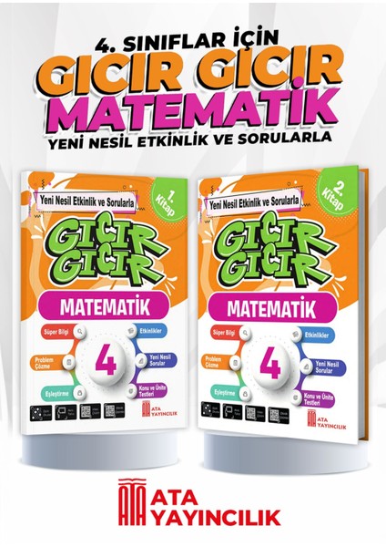 4. Sınıf Gıcır Gıcır Matematik 1 ve 2. Kitap (2'li kitap)