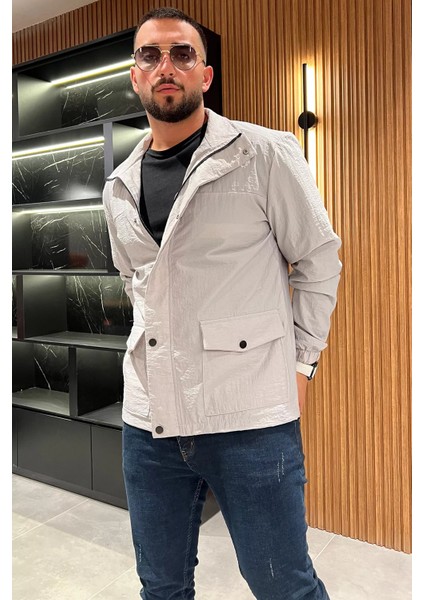 Astarlı Ön Çıtçıtlı Erkek Mevsimlik Mont