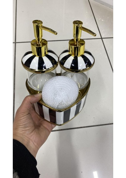 Lavin Porselen Lüx Çift Hazneli Kalp Tasarımlı Sıvı Sabunluk Deterjanlık indirimleri