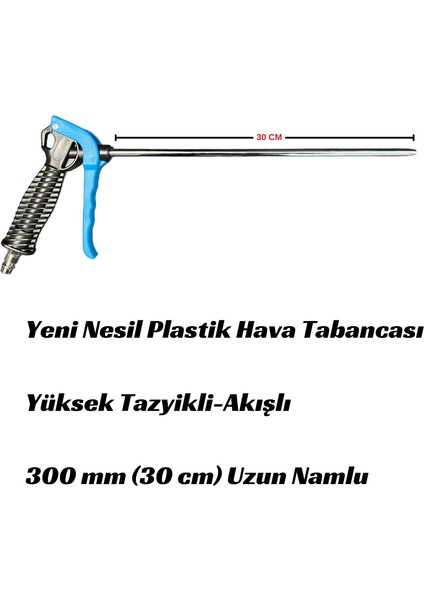 Nttha3 Yeni Nesil Plastik Hava Tabancası Yüksek Akışlı Uzun Namlu 30 cm