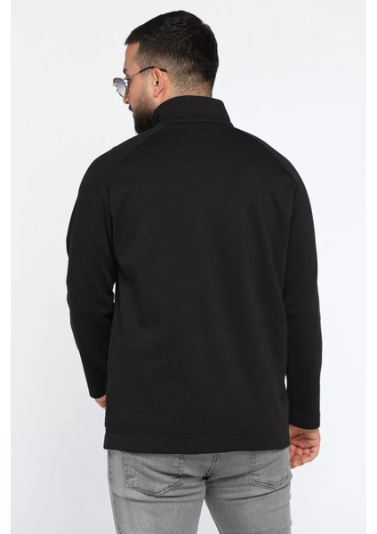 Yarım Fermuarlı Baskılı Double Face Erkek Sweatshirt modelleri
