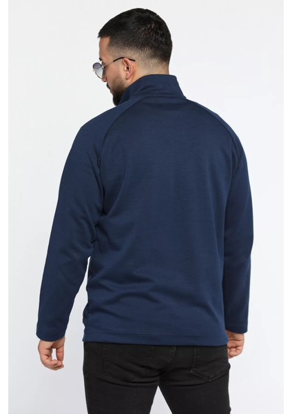 Yarım Fermuarlı Baskılı Double Face Erkek Sweatshirt modelleri